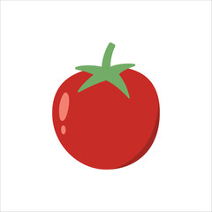 Fresh Tomato Vegetable Vector Illustration Isolated On White Background
