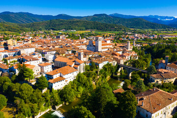 Panoramic aerial view of the city of Como. Italy