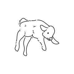 Cute cow vector line art illustration isolated on white background. Minimalist illustration for t-shirts, jackets, hoodies, stickers, etc.
