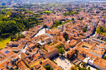 Aerial view on the city Gorizia. Italy