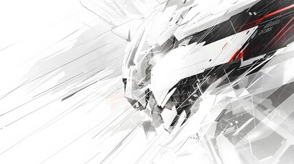 Abstract white technology Hi-tech futuristic digital. High and Lines speed movement. Vector illustration. 