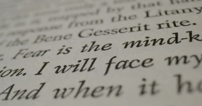 1965 Novel Macro Text Fear Is The Mind Killer