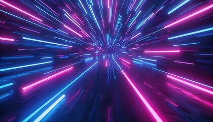 ultra violet rays, blue and pink glowing line