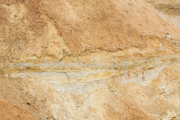 A large sand quarry. The place of sand extraction on an industrial scale.