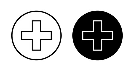 Plus Icon vector isolated on white background. Add plus icon. Addition sign. Medical Plus icon