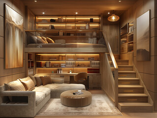 Cozy Loft: Modern Home Office and Reading Nook