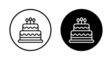 Cake icon vector isolated on white background. Cake vector. Birthday cake icon