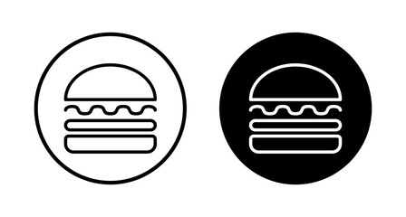 Hamburger icon vector isolated on white background. Burger and hamburger icon. Fast food vector icon
