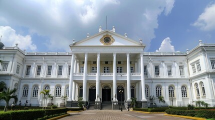 Fototapeta premium The building is very large and white
