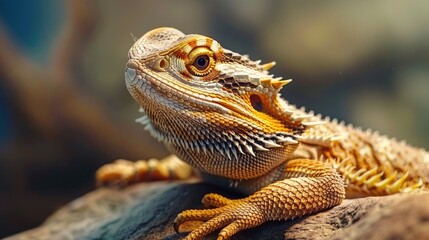 Fototapeta premium Examining the Fascinating Bearded Dragon