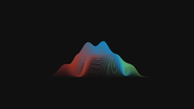 Puffed: Abstract topographic graph wave landscape  animation art generative technology Design Motion