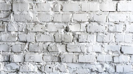 Fototapeta premium White brick wall texture background for stone tile block painted in grey light color wallpaper modern interior and exterior and backdrop design. 