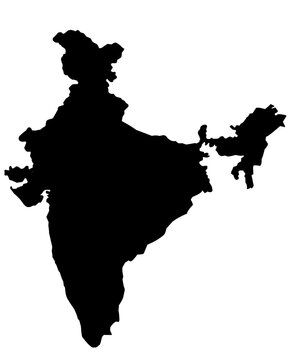 india map silhouette on transparent background