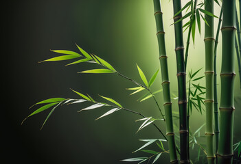 Graceful bamboo stems, minimalist and zen-inspired harmony and resilience. Meditation, nature, wellness, and sustainable living concepts. Verdant Tranquility: Embrace the Serenity of Bamboo's Grace