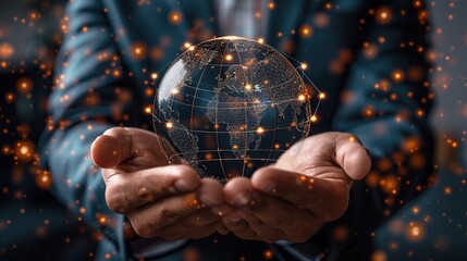 Fototapeta premium Global Connection in the Palm of Your Hand