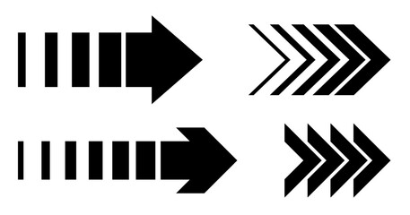 Set of Geometric Black Arrows