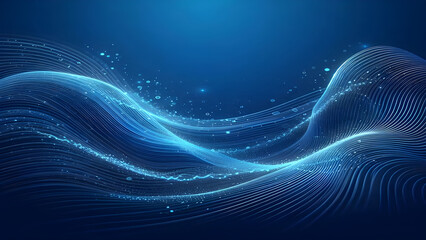 Abstract background a blue wavy lines in a blue background