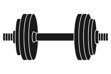 Dumbbell icon for weight lifting at the gym vector