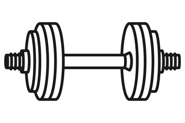 Dumbbell for weight lifting at the gym line art vector