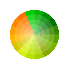 Fototapeta premium Color wheel chart. Vibrant gradient hues. Circular spectrum vector. Abstract geometric design.