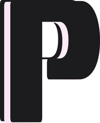 Layered alphabet letter P