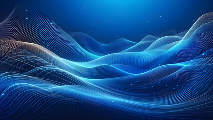 Abstract background a blue wavy lines in a blue background
