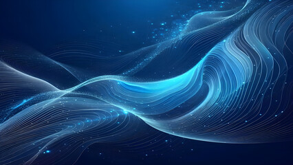 Abstract background a blue wavy lines in a blue background