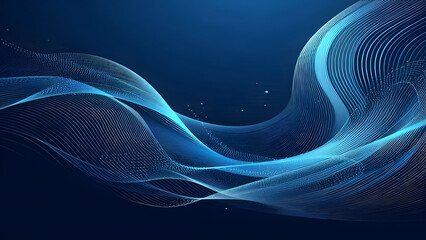 Abstract background a blue wavy lines in a blue background