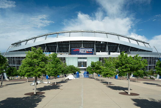 DENVER, CO, USA - June 9, 2024: Empower Field at Mile High Stadium is the home of the Denver Broncos NFL football team.