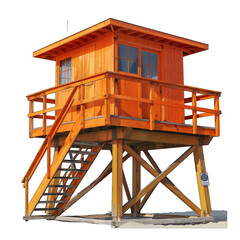 theme summer and isolated on a white background Lifeguard beach tower PNG