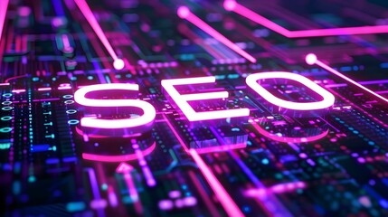SEO Bold Neon Sign (Generative AI)