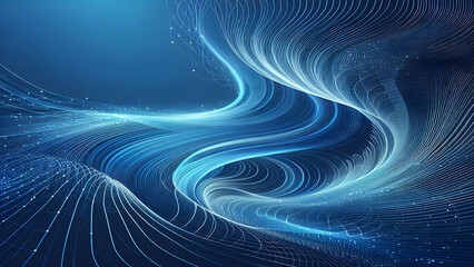 Abstract background a blue wavy lines in a blue background