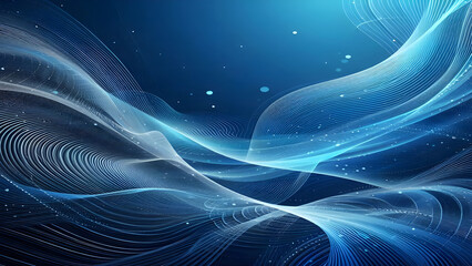 Abstract background a blue wavy lines in a blue background