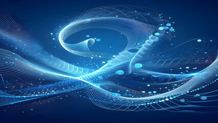 Abstract background a blue wavy lines in a blue background