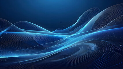 Abstract background a blue wavy lines in a blue background