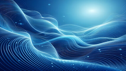 Abstract background a blue wavy lines in a blue background