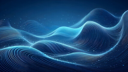 Abstract background a blue wavy lines in a blue background