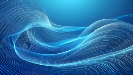 Abstract background a blue wavy lines in a blue background