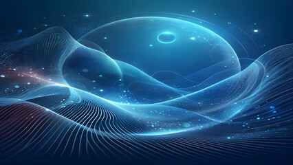 Abstract background a blue wavy lines in a blue background