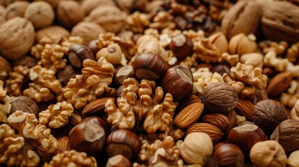 Naklejka premium Macro Shot of Assorted Walnuts