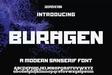 Modern abstract digital alphabet font. Minimal technology typography, Creative urban sport fashion futuristic font and with numbers. vector illustration