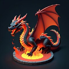 Obraz premium red dragon statue