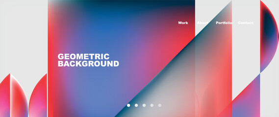 Abstract geometric shapes web design page. Vector Illustration For Wallpaper, Banner, Background, Card, Book Illustration, landing page