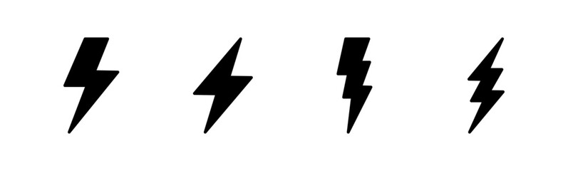 Lightning icon set. electric icon vector. power icon. energy sign