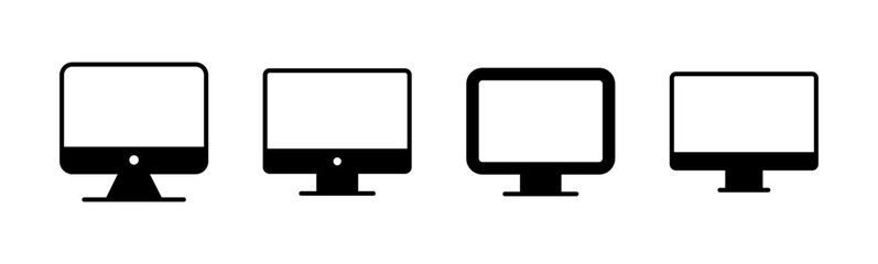 Computer icon set. computer monitor icon vector.