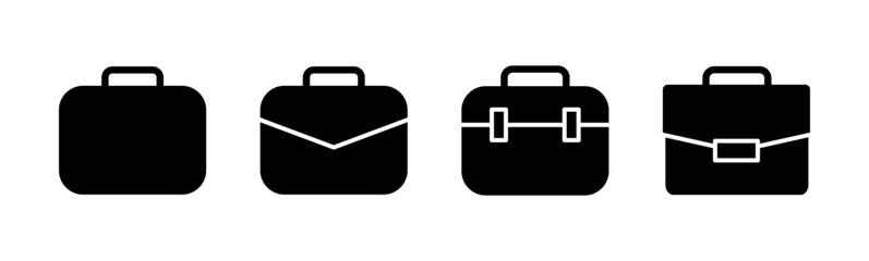 Briefcase icon set. suitcase icon. luggage symbol.