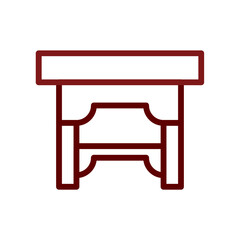 Table icon duocolor brown