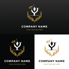 Minimalist letter Y Monogram logo Design