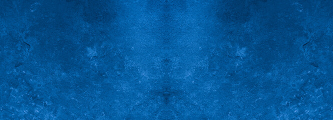 Old wall pattern texture cement blue dark abstract  blue color design are light with black gradient background.