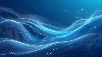 Abstract background a blue wavy lines in a blue background